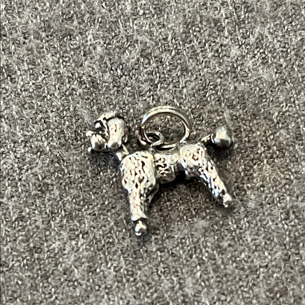 Sterling Poodle Charm